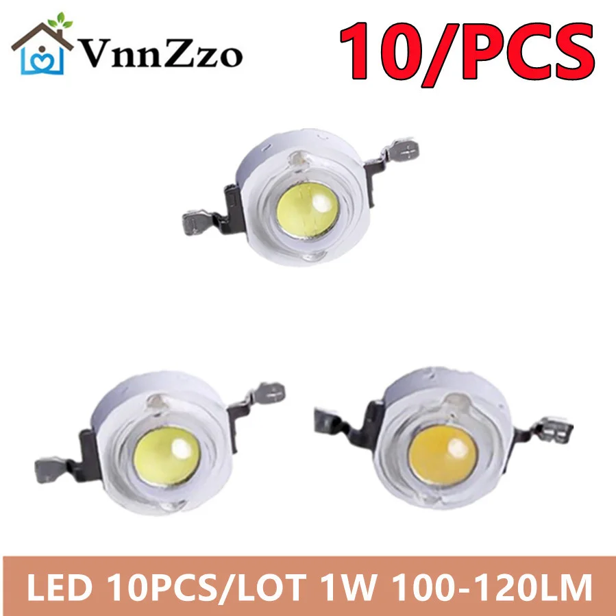 

VnnZzo LED 10PCS/LOT 1W 100-120LM LED Bulb IC SMD Lamp Light Daylight white/warm white High Power 1W LED Lamp bead