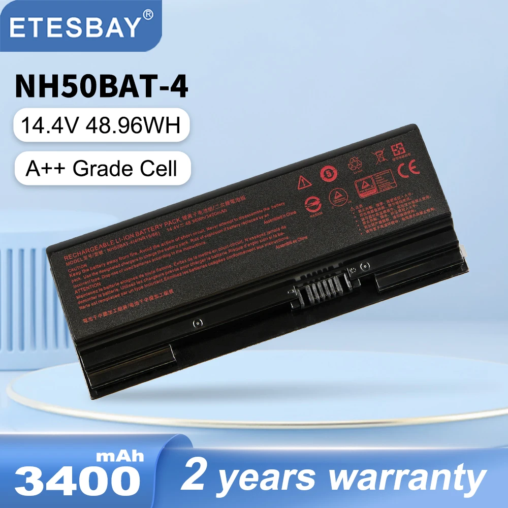 

ETESBAY NH50BAT-4 3400mah Battery For Clevo NH70RAQ NH55EDQ NH50RA NH55RCQ NH58RDQ NH70RHQ NH58RCQ Machenike T58 Sager NP6875