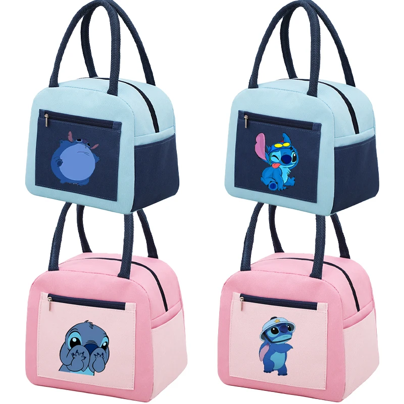 Lilo Stitch Lunch Bag Disney  Anime Kawaii Cute Figures Thermal Insulation Handbag Picnic School Office Bento Food Pouch Gift