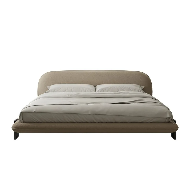 

Japanese style, wabi-sabi, fabric bed, modern, simple, light luxury, cream, matte