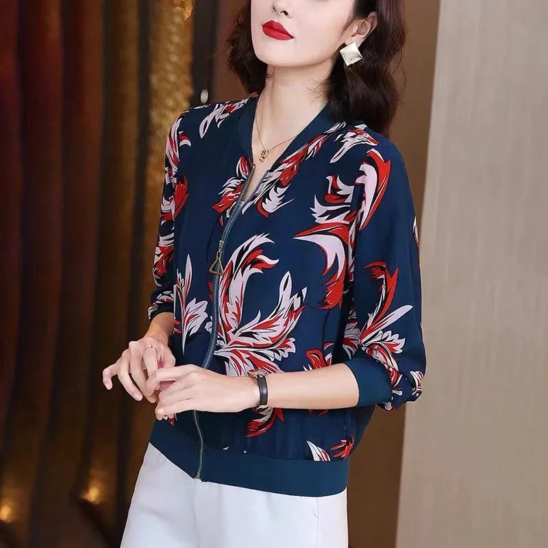 Fashion Jacket Female Spring Autumn 2023 Summer UV Protection Joker Short Chiffon Sunscreen Clothing Female Top Thin Shirt Top