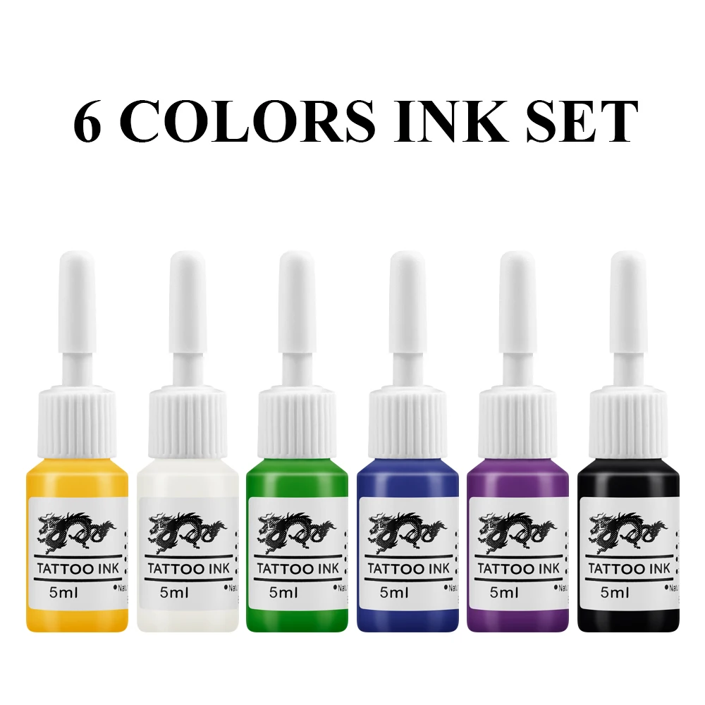 Phoenixy-Pigments d\'encre de tatouage pour le maquillage en continu, fournitures de peinture, encre d\'art corporel, encre colorée en continu, 6