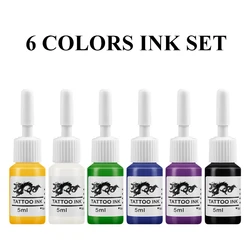 Phoenixy 6 Colors Tattoo Ink Pigments For Permanent Makeup Paint Supplies Tattoo Body Art Ink 5ml Colorful Permanent Paint Ink