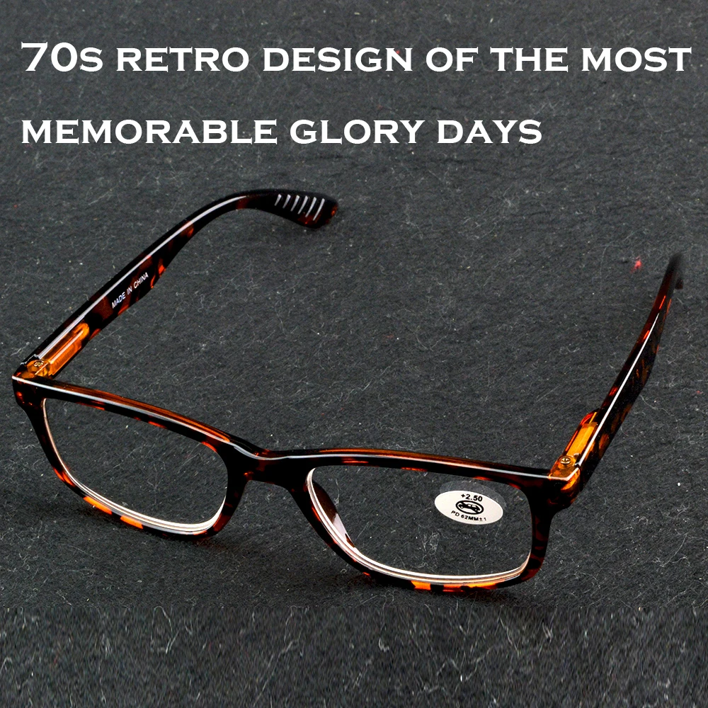 

Clara Vida Leopard Square Classical Manual Made Reading Glasses For Men Women +1 +1.5 +2 +2.5 +3 +3.5 +4