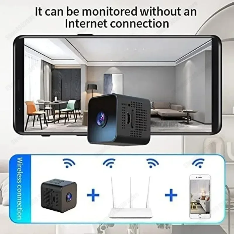 كاميرا صغيرة WIFI1080P HD كاميرا مراقبة لاسلكية داخلية المنزل الذكي للرؤية الليلية حماية الأمن مسجل فيديو صغير