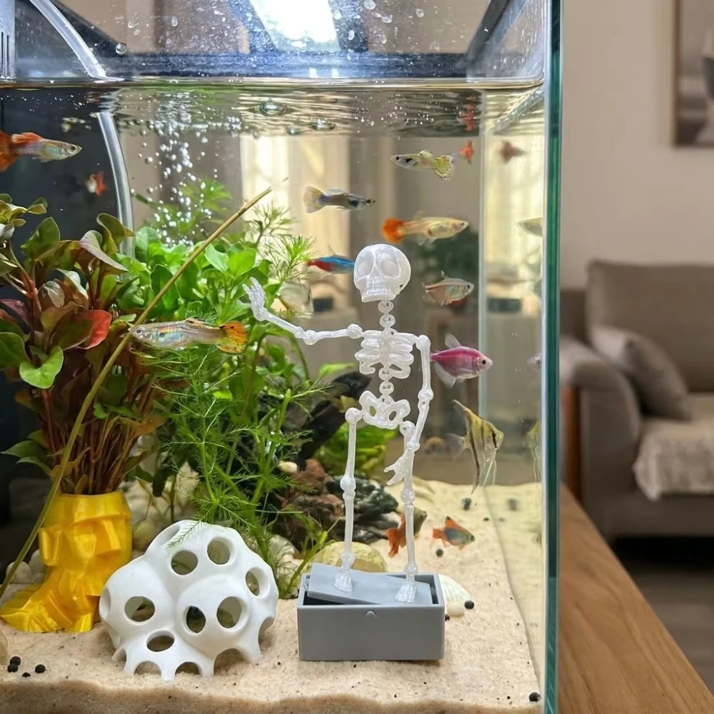 3D Printed Dancing Skeleton Aq - Aquarium Fish Youtube 评论和价格