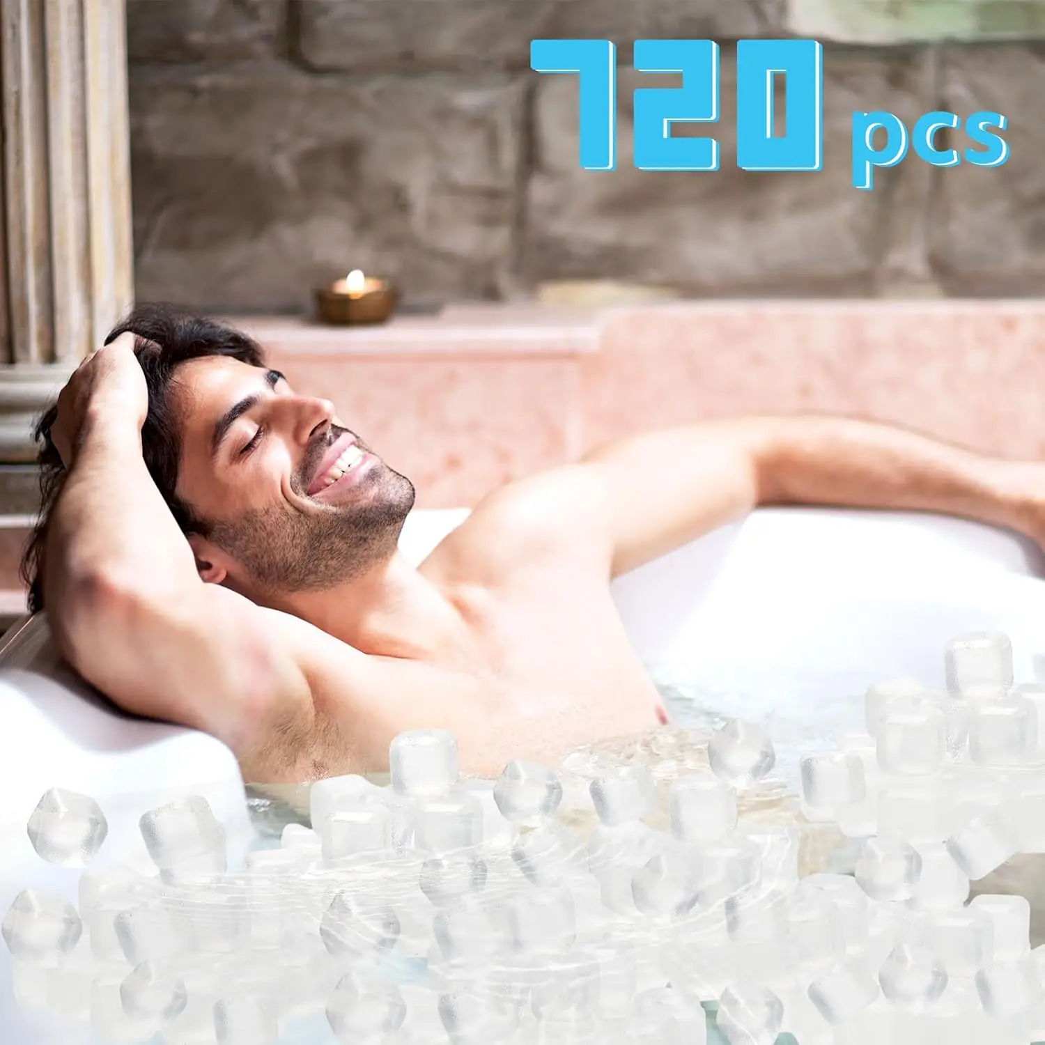 720 Pack Reusable Ice Cubes, Extra Large Pack for Fresh Produce