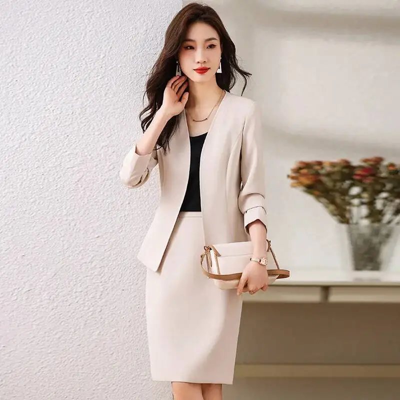 Formal Women Business Suits with Skirt and Jackets Coat OL Styles Professional Blazers Femininos OL Styles Career Outfits Set