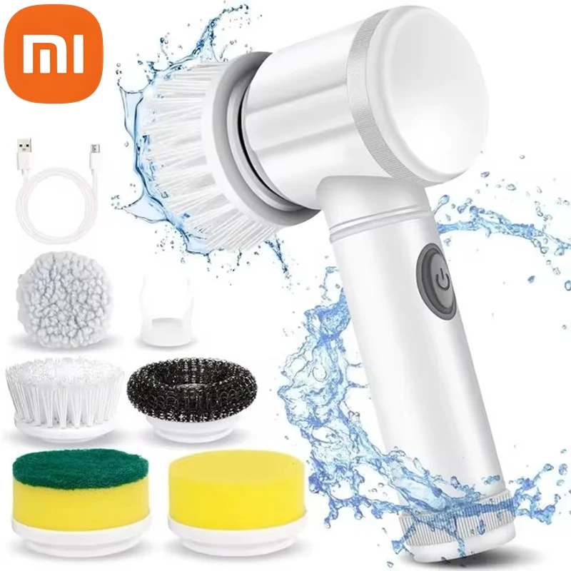 

Xiaomi Power Scrubber 5 Replaceable Brush Head Electric Spin Scrubber Bathroom Cleaning Brush Power Scrubber Electric Brush Home