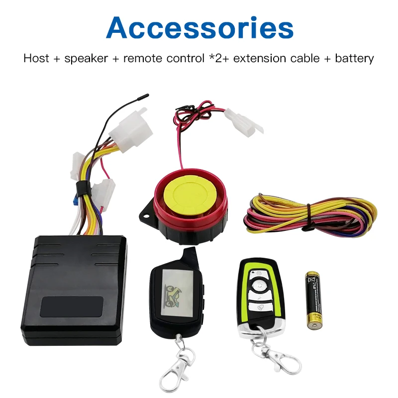 Motorcycle LCD PKE Two-way Remote Control With Inductive Power Time Display Oil Detection Scooter PKE Anti-theft Alarm
