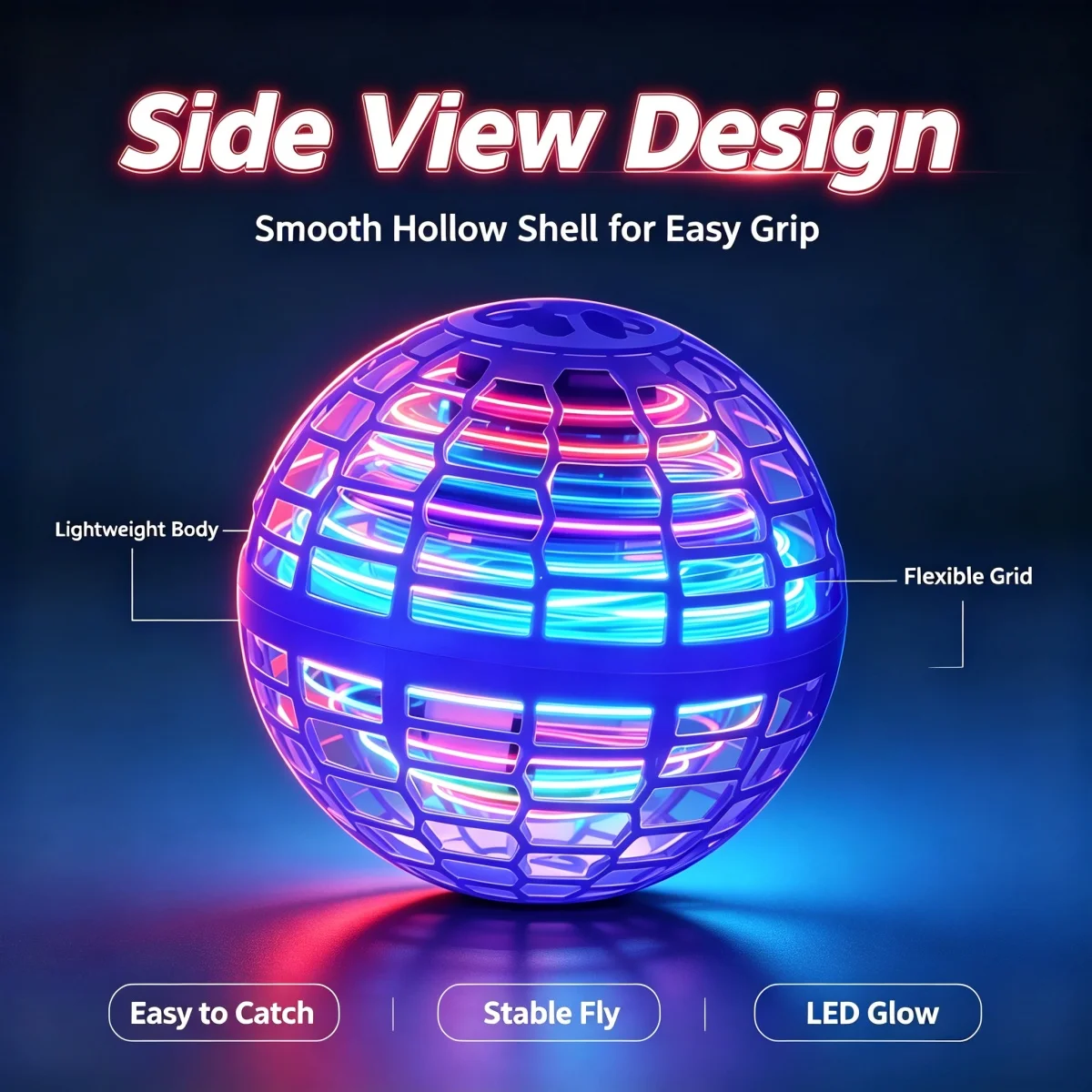 Hand Controlled Flying Orb Ball For Kids, 360° Rotating Hover Cosmic Globe With Colorful Led Lights, Indoor & Outdoor Kids Toy