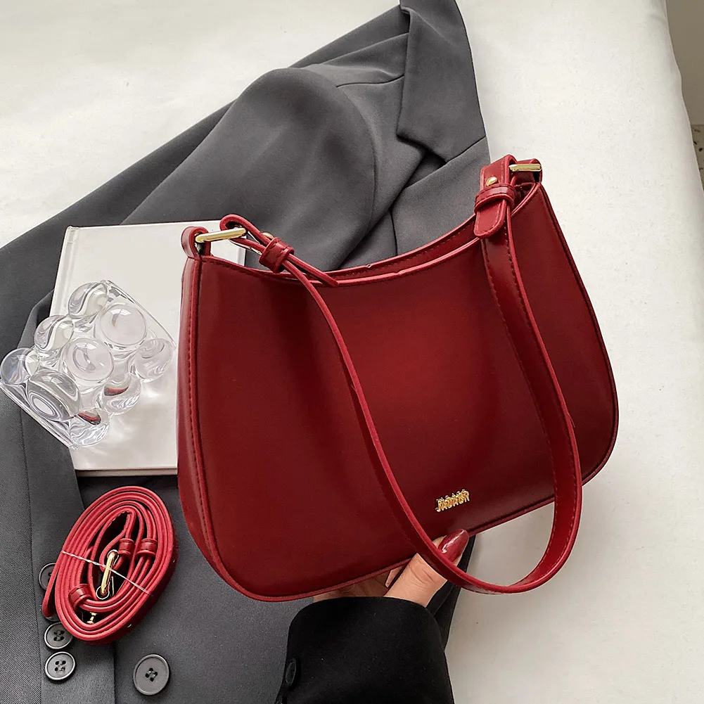 Wine Red Shoulder Bags for Women\'s 2024 New Texture Leather Crossbody Bag Luxury Designer Wedding Bride Handbags Vintage Satchel