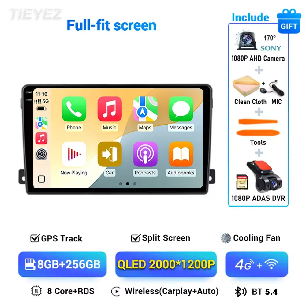 Voor Ford C-MAX 2003-2010 Android 15 Carplay Auto Radio Multimedia Video Player Navigatie GPS 2 Din DVD DSP WIFI 4G