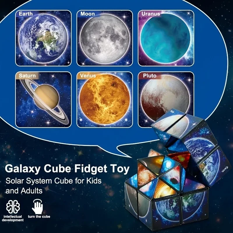 2 w 1 Star Sky Infinity Cube EDC Fidget Toy Kreatywna układanka dekompresyjna do zabawy dla dzieci i dorosłych