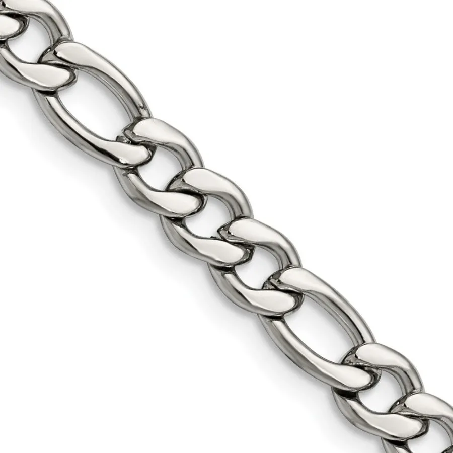 

Chisel Stainless Steel Polished 6.75mm 24 inch Figaro Chain