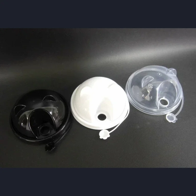 90mm Disposable Milk Tea Cup Lid Panda Bear Shape Leak-Proof U-Type Cover for Bubble Tea Boba Shop Cafe Drinkware Accessories