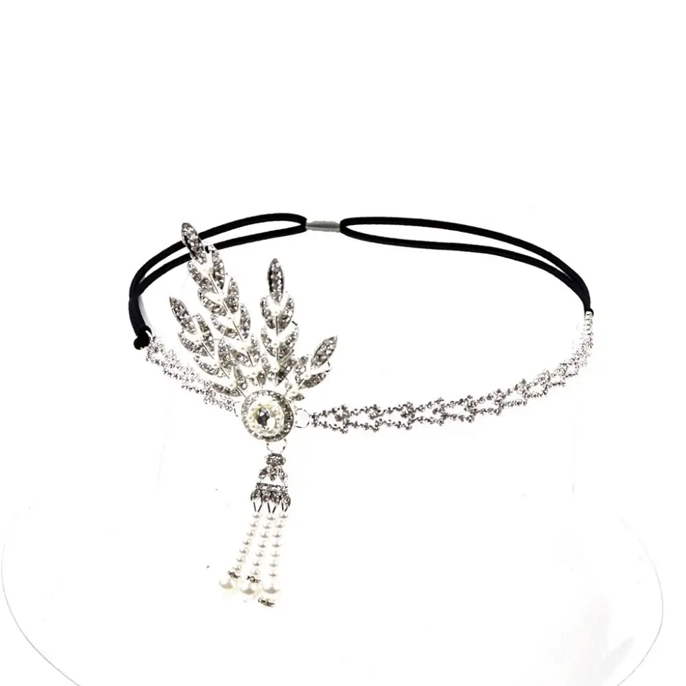 

Высококачественный винтажный головной убор с бриллиантами и жемчугом, аксессуар для платья в стиле Гэтсби, свадебный головной убор для флепперов