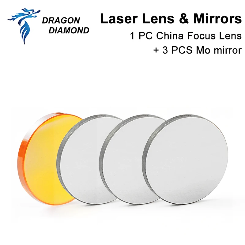 Dragon Diamond China Pvd Focus Lens Laser Engraver Dia.12/18/20mm+3PCS Mo Mirrors For Co2 Laser Engraving Machine