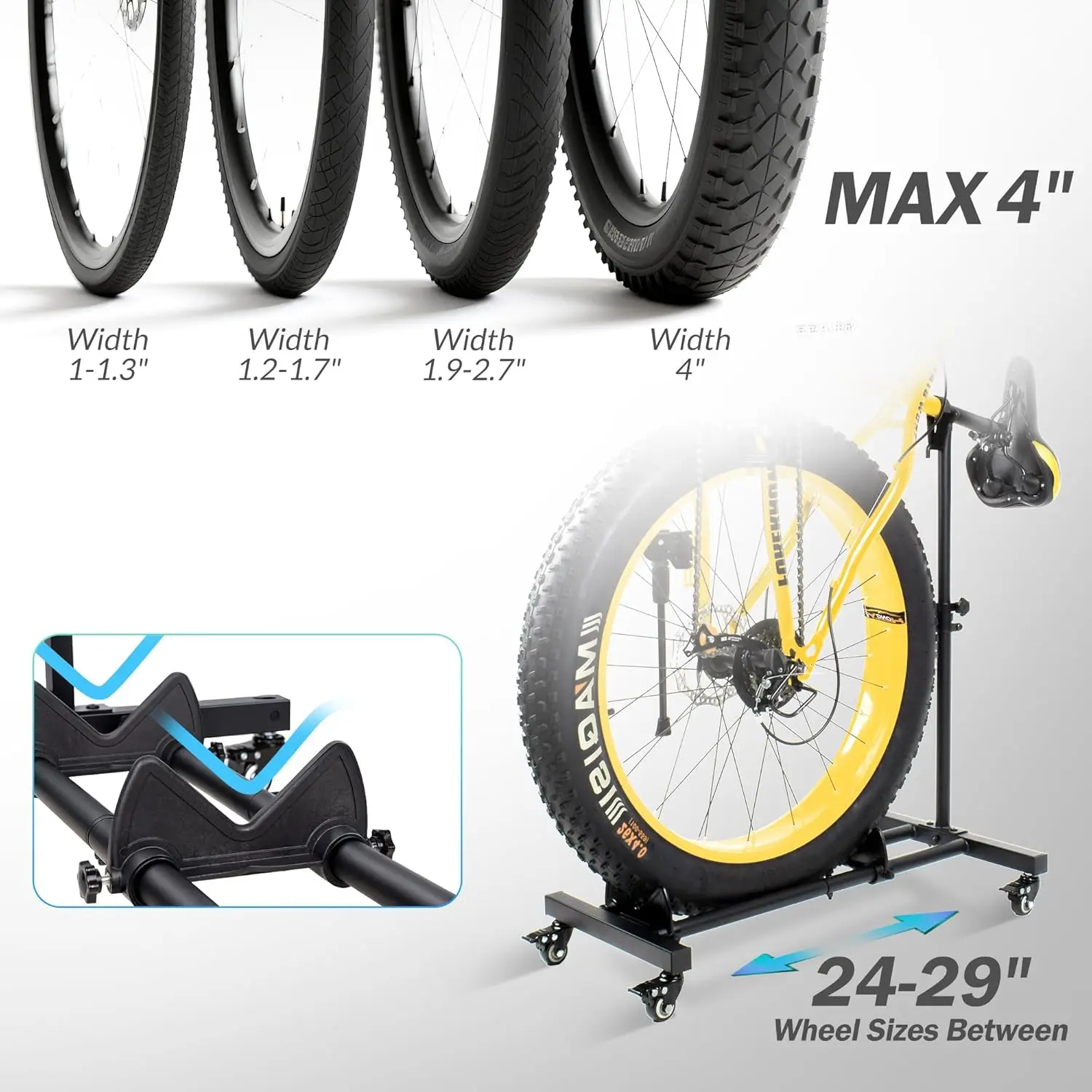 STLF ارتفاع قابل للتعديل حامل دراجة داخلي قائم بذاته رف أرضي عمودي مستقيم لعجلات 29 بوصة لاستخدام المرآب #2