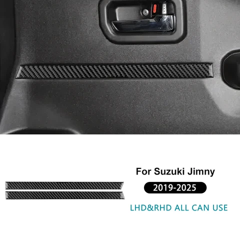 Для Suzuki Jimny JB74 JB64 2019 2020 2021 2022 2023 2024 2025 Наклейка из настоящего мягкого углеродного волокна с левым рулем и декоративной отделкой двери автомобиля