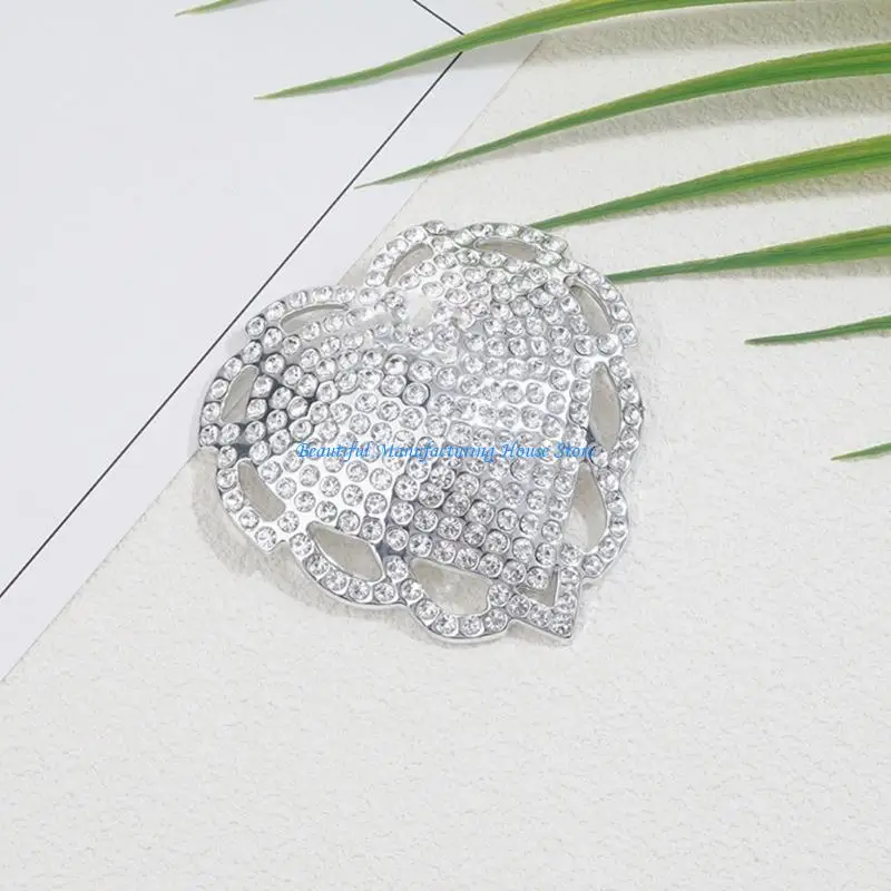 E56a 1pair فطائر لاصقة للنساء القابلة لإعادة الاستخدام تغطي حوض الراين في القلب بتلات الثدي للمهرجانات ، والهتاف ، والملابس #4