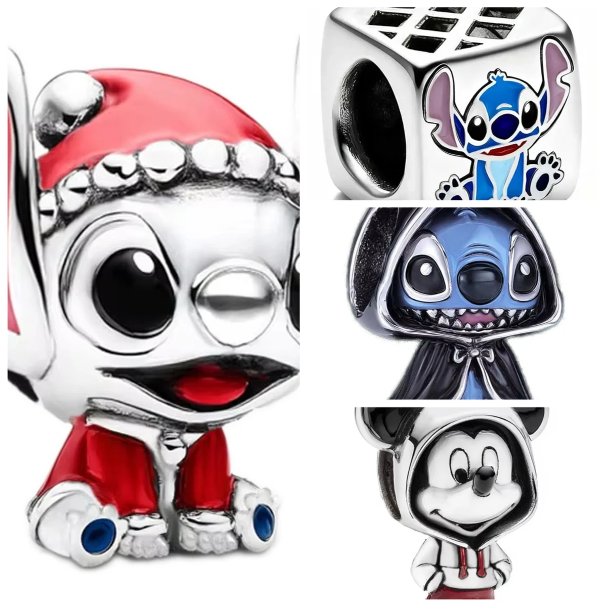 

NEW 925 silver charm Disney Cheshire Cat Stitch Charm bead For Original Women Bracelet Necklace Pendant Halloween Jewelry Gift