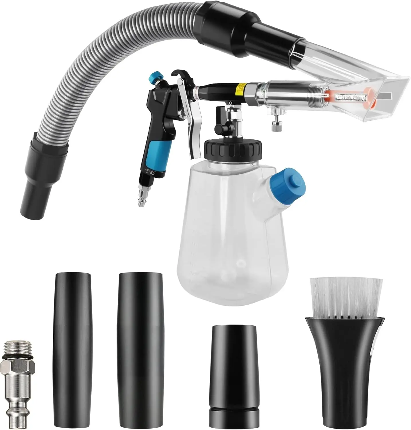 

3IN1 Car Cleaning Kit with High Pressure Foam Gun and Extractor Vacuum for Automotive, Carpet, Upholstery, and Surface Detailing