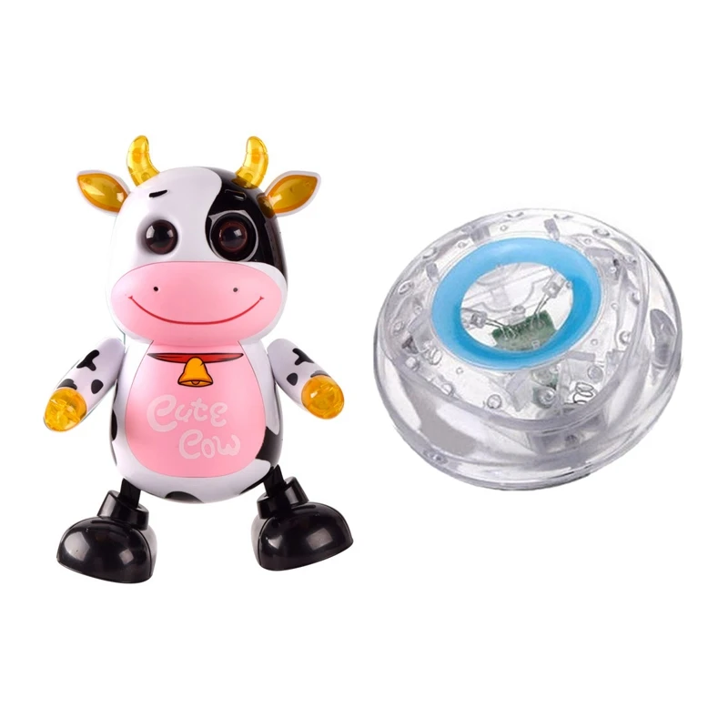 

Kids Electric Singing Moving Dancing Cute Cow Model Robot Toy With Bath LED Light Toy Funny Kids Bathing Tub LED Light