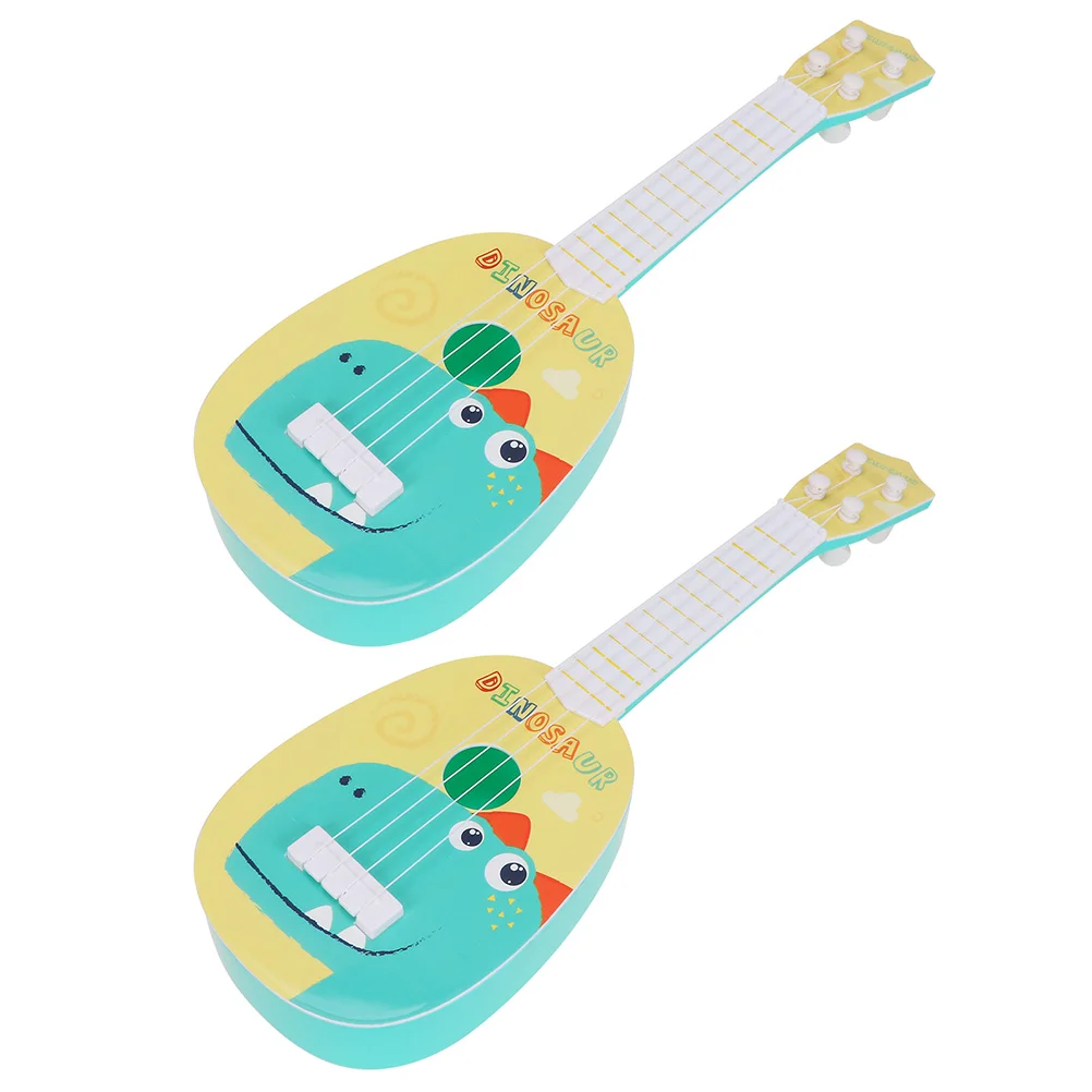 2 Pcs Guitar Educational Plaything Enlightenment Early Toy Animal Plastic Infant Musical Kids Instrument