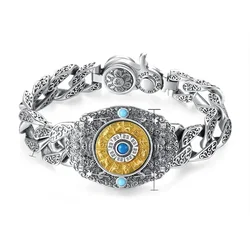 925 sterling silver Jiugong Bagua Revolving Bracelet for Men Fashion Dominant Bracelet Fashion Jewelry