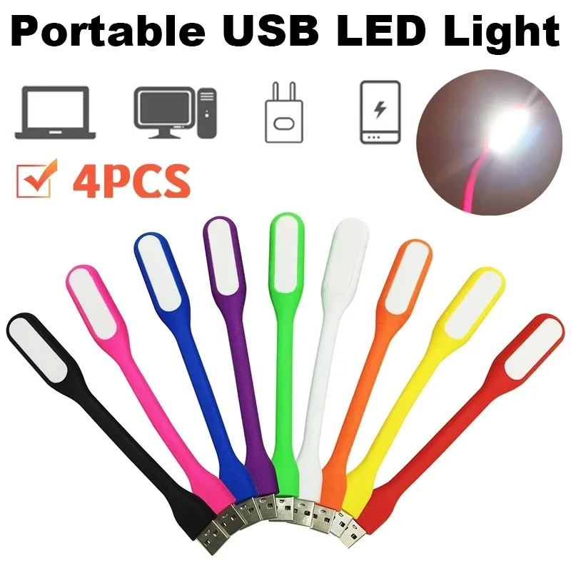 2 4PCS Mini USB LED Licht Tragbare Buch Lesen Licht LED Nachtlicht DC 5V Faltbare Augenschutz lampe Für Power Bank Computer