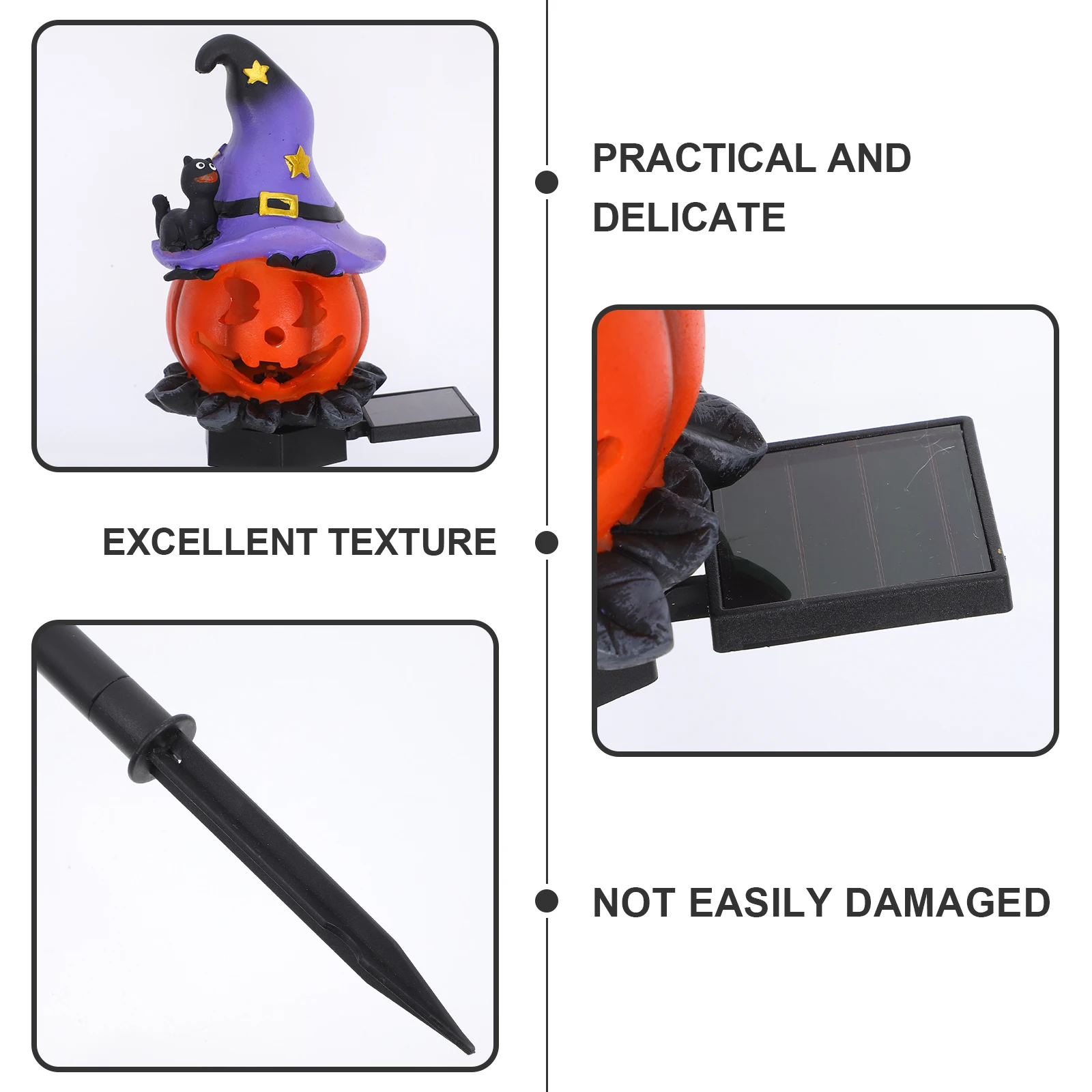 

Pumpkin Lantern Decoration Halloween Lamp Decorative Stake Solar Yard Lights Floor Resin Outdoor