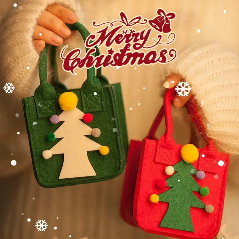 Felt Bag Christmas Eve Apple Gift Box Christmas Gift Bag Candy Bag Christmas Fruit Packaging Box bag,W128