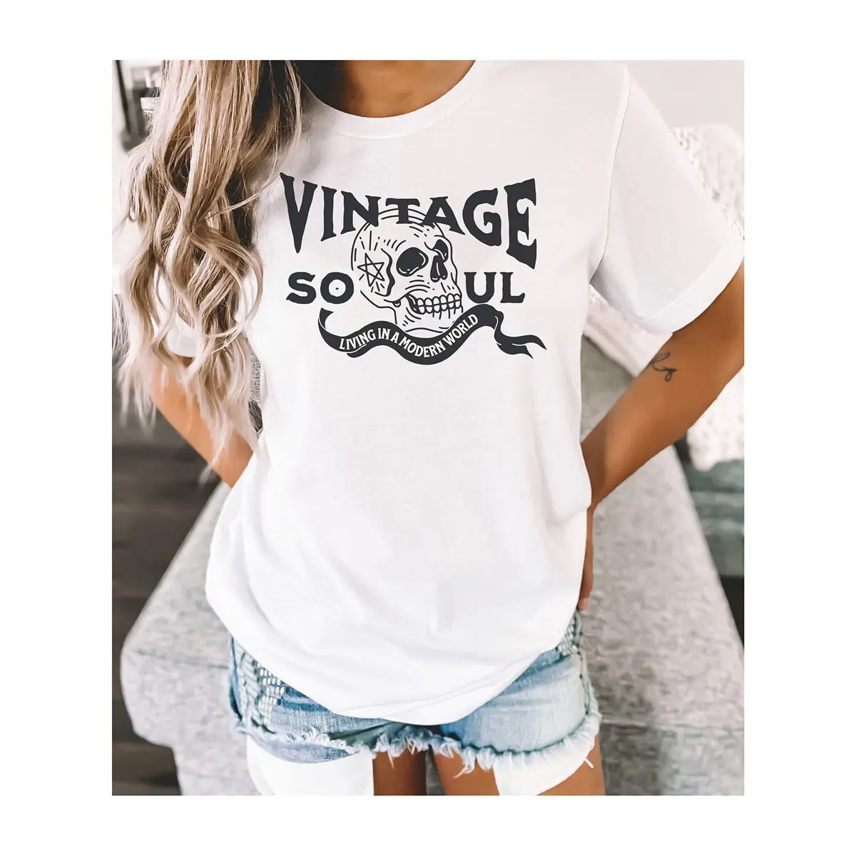 Vintage Soul T Shirt Skull Design Cu Tee Retro Shirts Life Thrifting