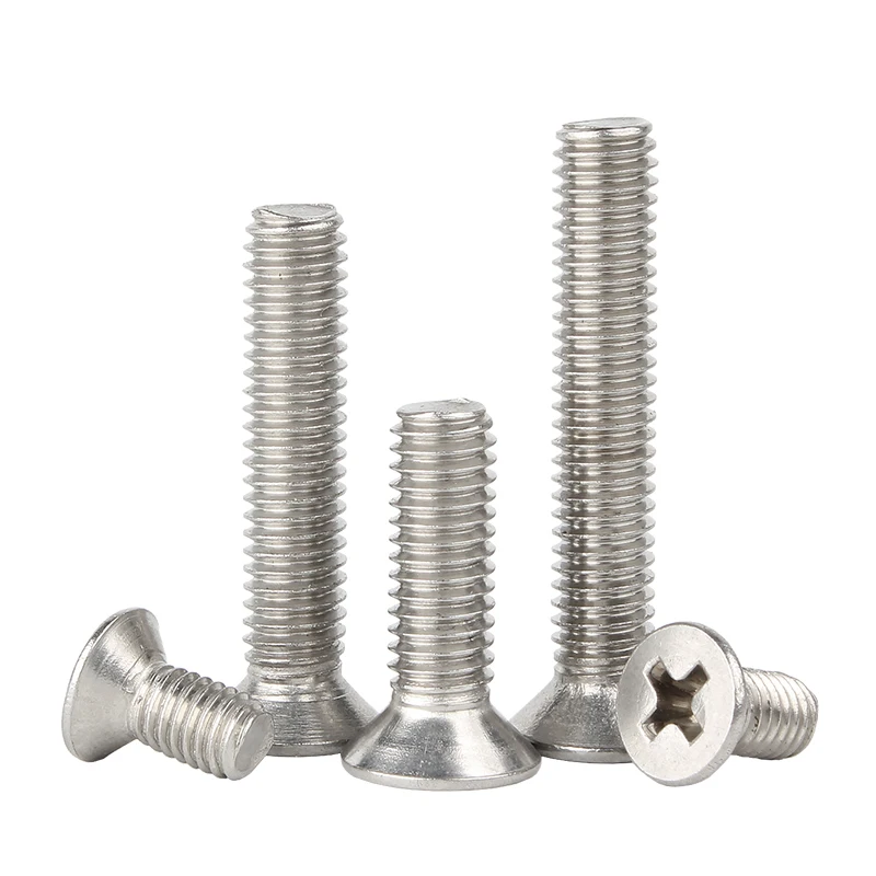 M4 M5 M6 M8 M10 Sekrup Kepala Countersunk Datar Phillips 2 ~ 50 Buah 304 Baut Kepala Countersunk Datar Silang Baja Tahan Karat Panjang: 4-5Mm
