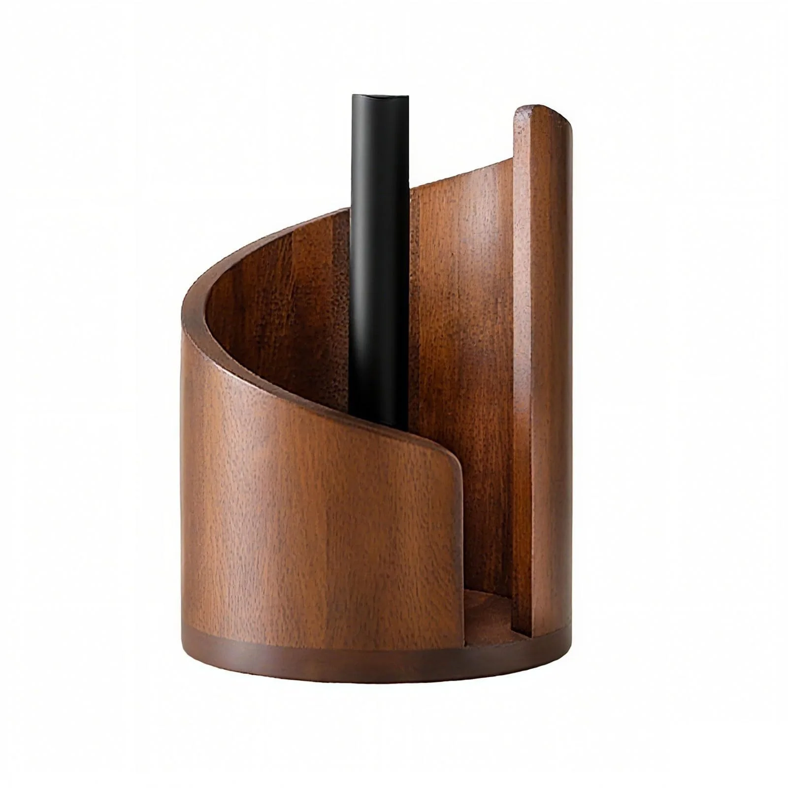 

Spiral Wave Wooden Paper Towel Holder Modern Kitchen Countertop Organizer for Bathroom and Kitchen Tissue Dispenser Stand