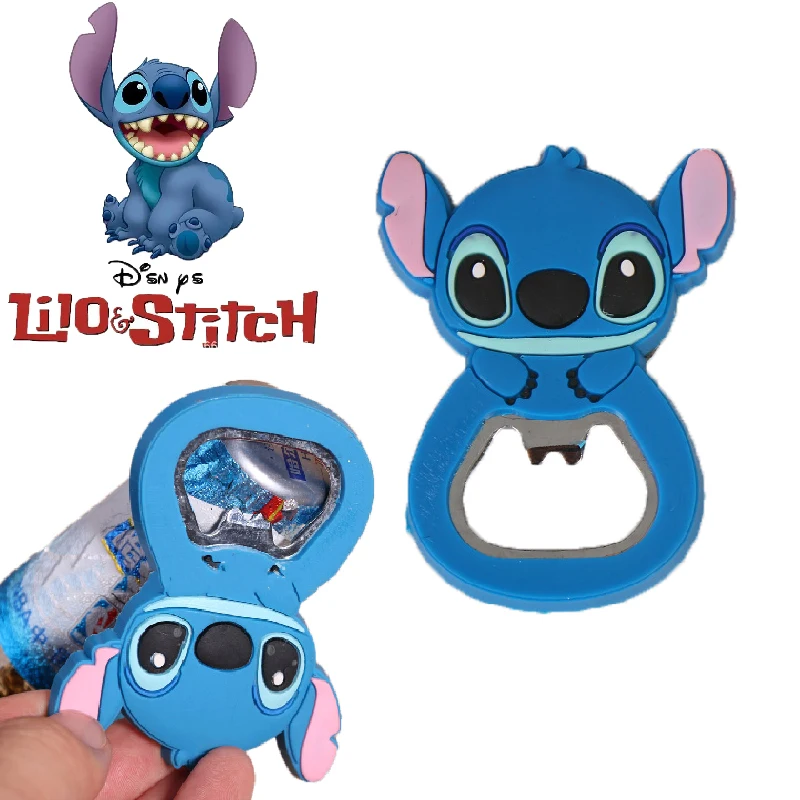 Disney Stitch Bottle Opener Kawaii Lilo & Stitch Peripheral Fridge Magnet Cartoon multifunctional Beer Bottle Opener Gifts