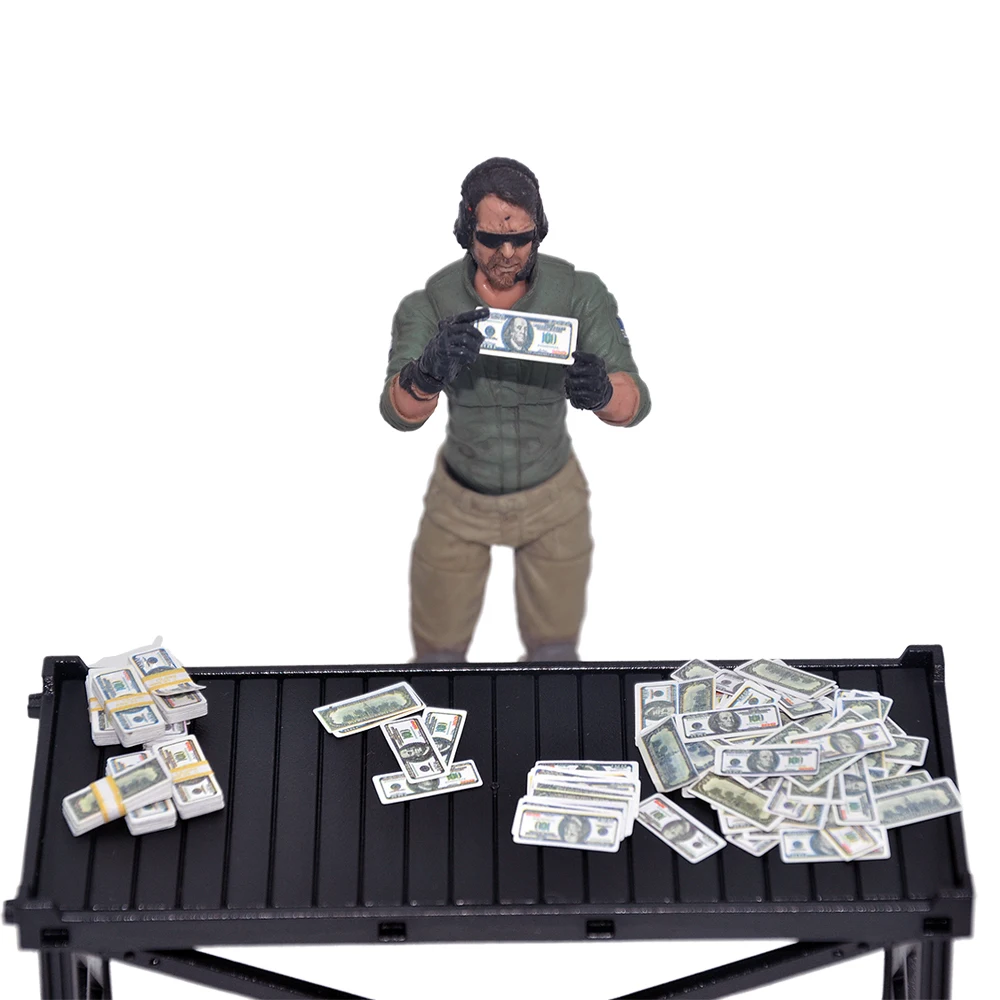 Picture 5: 3.75 Inch Action Figure 1/18 Scale Scene Accessories Miniature Prop Money US Dollars Cash & Handbag Model for Collection
