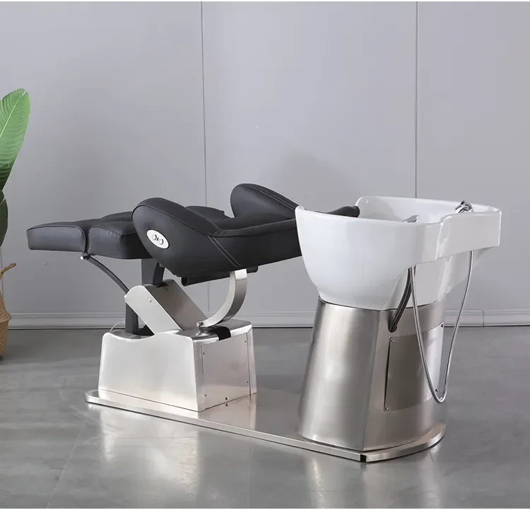 Hot Sale Electric Shampoo Chair Can Lift and Rotate, Massage and Shampoo Integrated Stainless Steel Bed