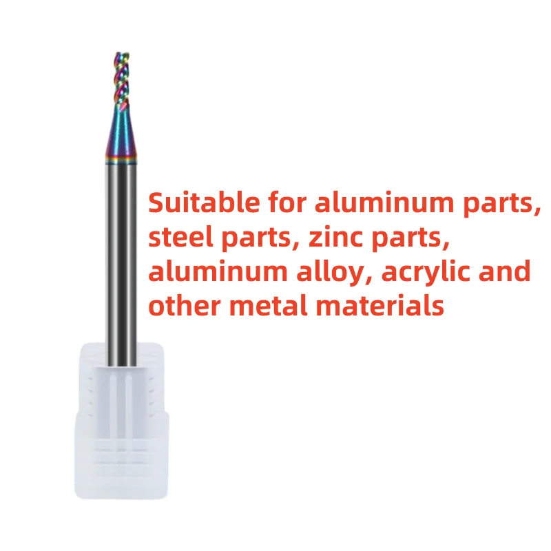 1PCS Decimal Point Flat End Mill HRC60 CNC Cutter Tools 3 Flute 1.1-3.9mm Carbide Milling Cutter TC50-Coating