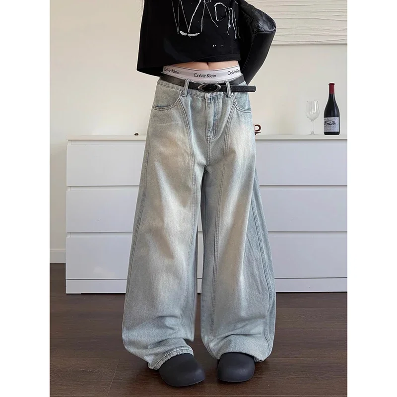 

Light Blue Y2k Baggy Jeans Women Harajuku Aesthetic Japanese 2000s Style Denim Trousers Vintage 90s Jean Pants Trashy Clothes