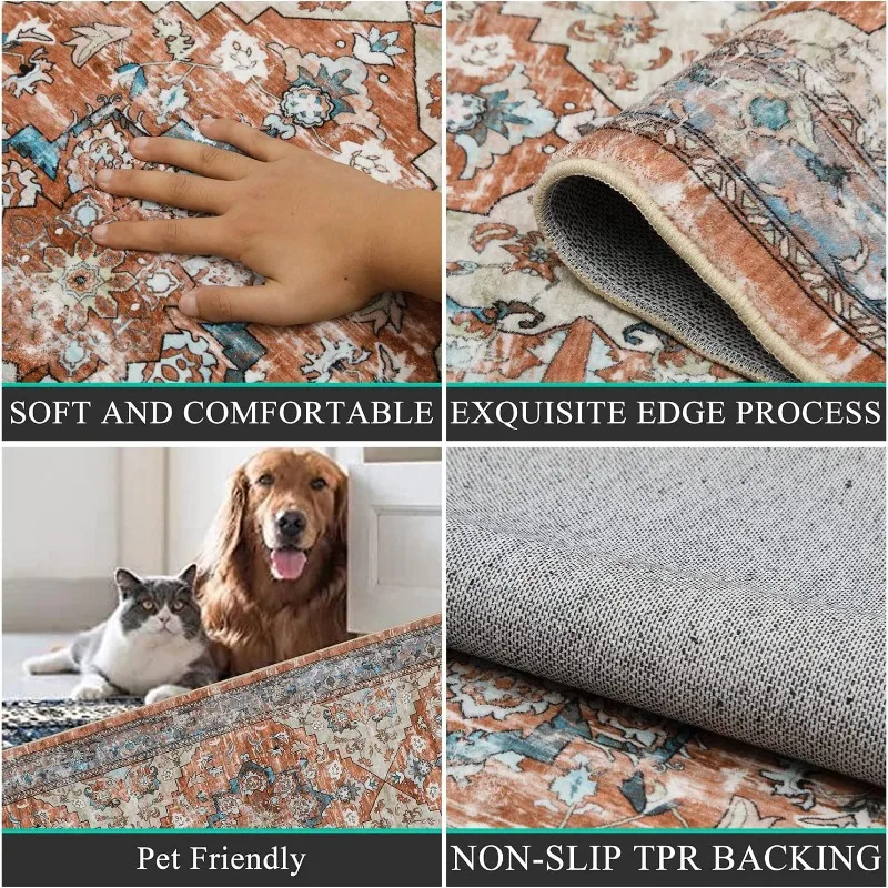 Abstract Painting Artistic Living Room Carpet Foldable Machine Washable Coffee Table Plush Mat Bedroom Fluffy Rug Ковер Tapis 러그