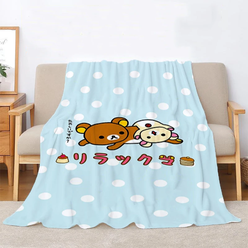 Fluffy Soft Blankets for Decorative Sofa Blanket Rilakkuma Bedroom Decoration Bedspread on the Bed Throw Luxury Custom Anime Nap