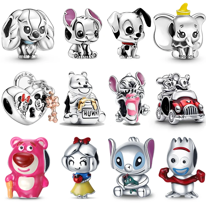 Hot Toys Mickey Minnie Plata De Ley 925 Disney Animal Alliance Jewelry Series Charms Beads Fit Pandora 925 Bracelets DIY Gifts