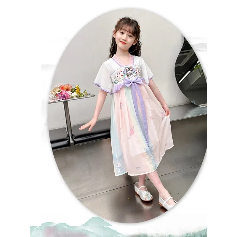 Summer 2024 New Summer Chiffon Hanfu Girl's Western and Ancient Style Super Immortal Princess Dress Trend