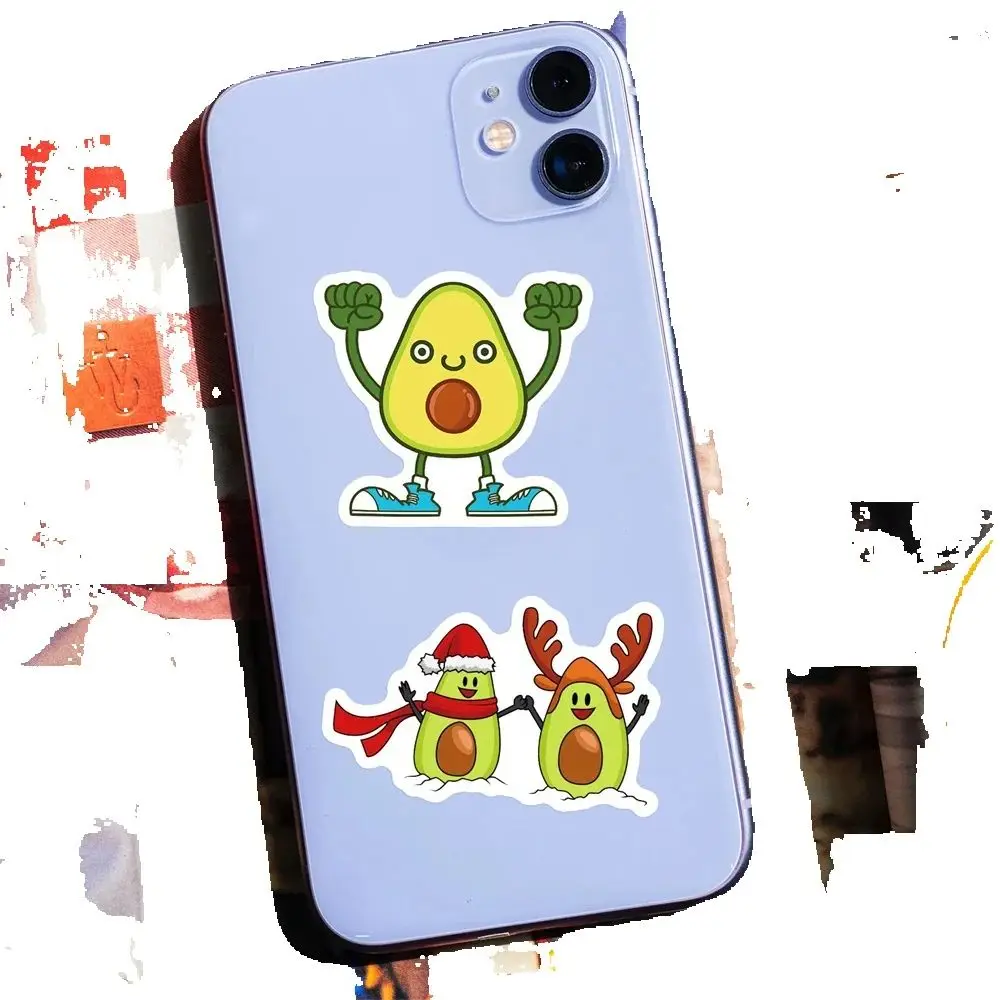 50 個クリーンレッドフルーツアボカドステッカー漫画漫画かわいい INS スタイルパーソナライズされた落書き冷蔵庫