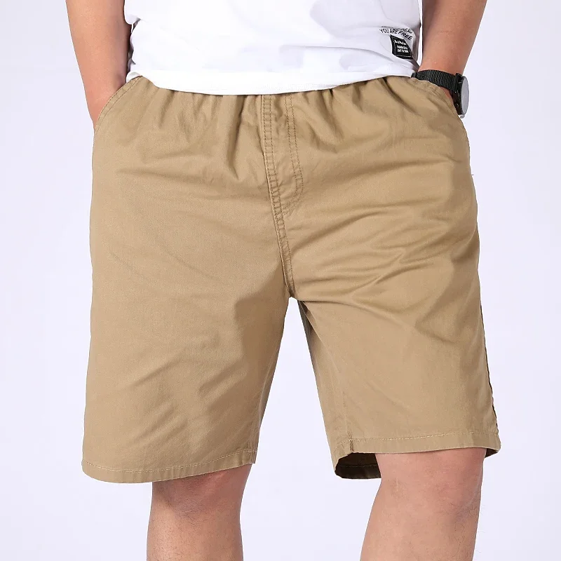 Herren Casual 100% Baumwoll-Shorts Weich Gewaschen Locker Sitzende Bermuda-Shorts Sommer Elastischer Bund Kordelzug-Shorts für Herren Tägliche Kleidung – Detail 11