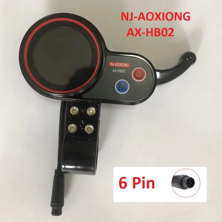 Electric Scooter 36V/48V NJ-AOXIONG AX- HB02 Throttle Accelerator LCD Display 6 pin Display  For Electric Scooter Spare Part