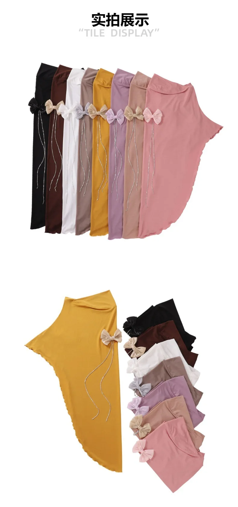 

2025 милые мусульманские милые шарфы с мгновенным бантом для девочек, удобный хиджаб Амира, мусульманские женские тюрбаны, шали с запахом головы, полное покрытие Амира