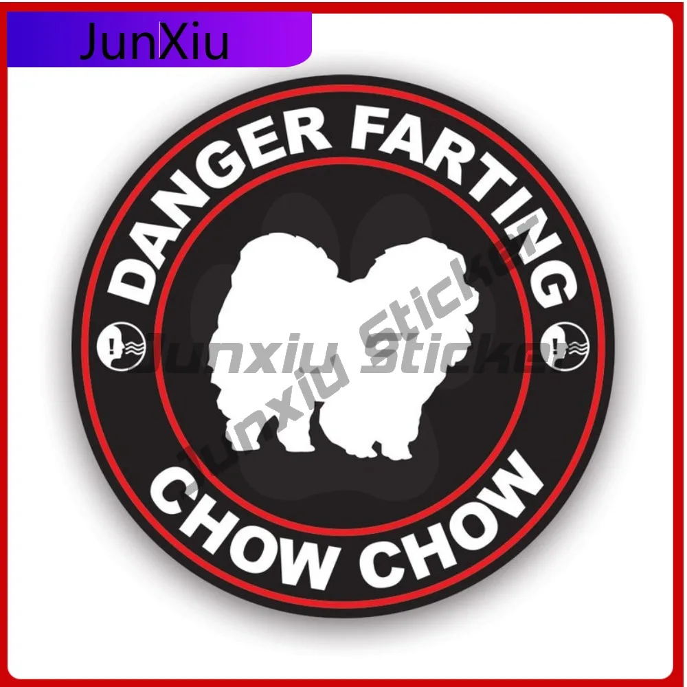 

Danger Farting Chow Chow Stickerwaterproof Outdoor Cute Bumper Waterproof Vinyl Decal For Car Bumpers Unique Fun Protection